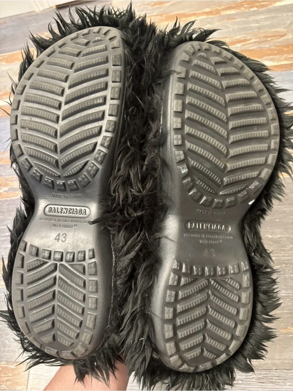 Balenciaga Fur Croc Slip On Sneakers
